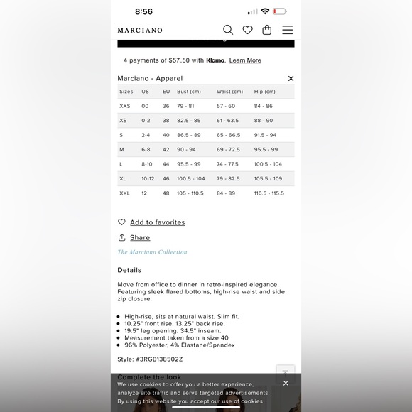 Marciano Guess Chloe Flared Pant - Size 2 - Picture 16 of 16